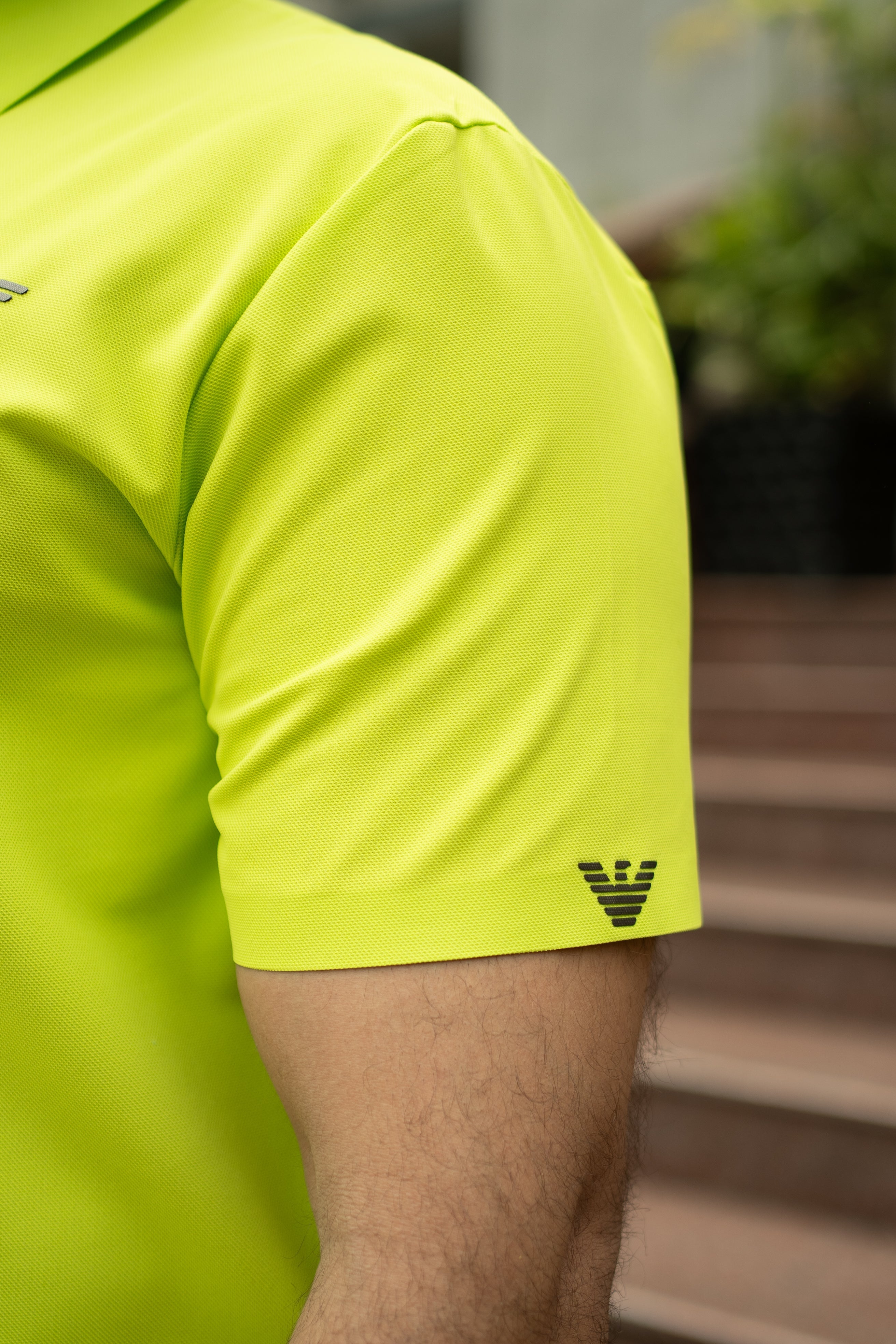 ITALIAN TEXTURED STITCHLESS POLO SHIRT LVPS-14 FLUORESCENT GREEN