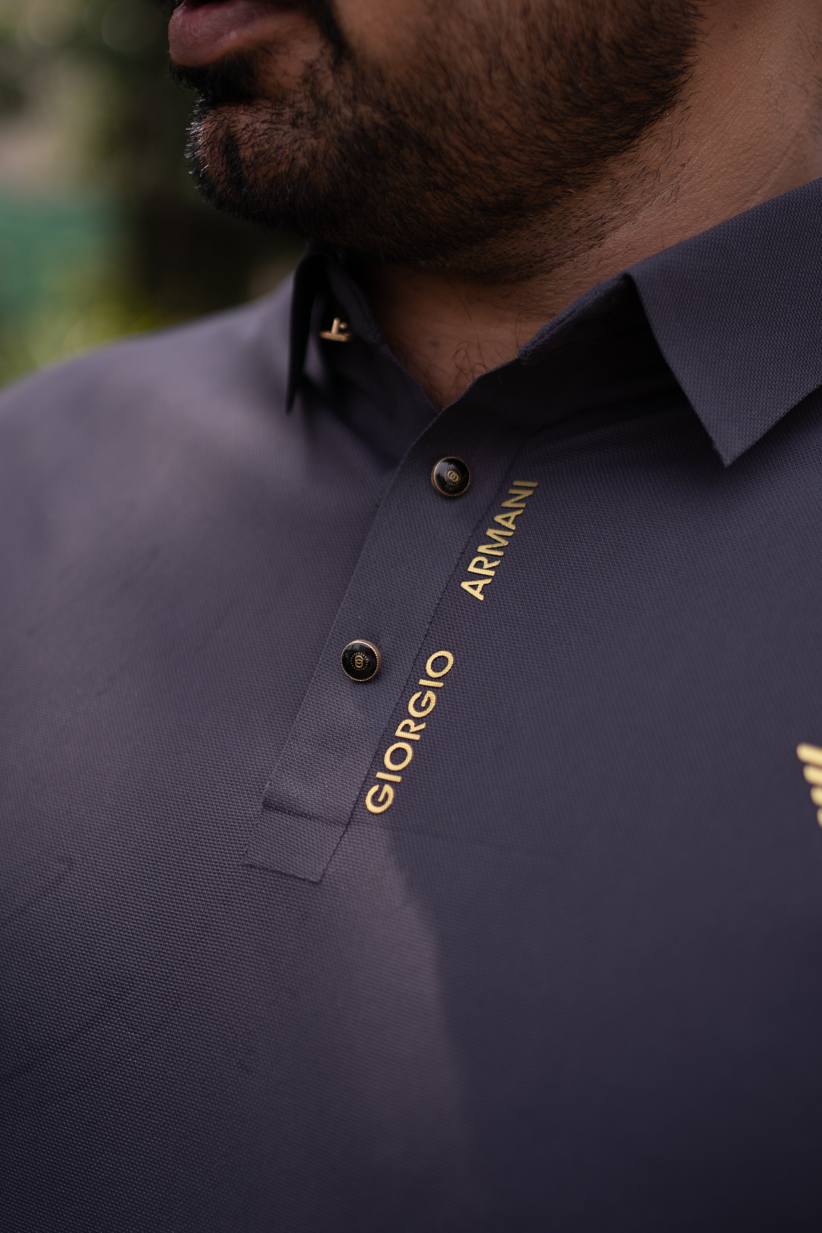 ITALIAN TEXTURED STITCHLESS POLO SHIRT LVPS CHARCOAL GRAY