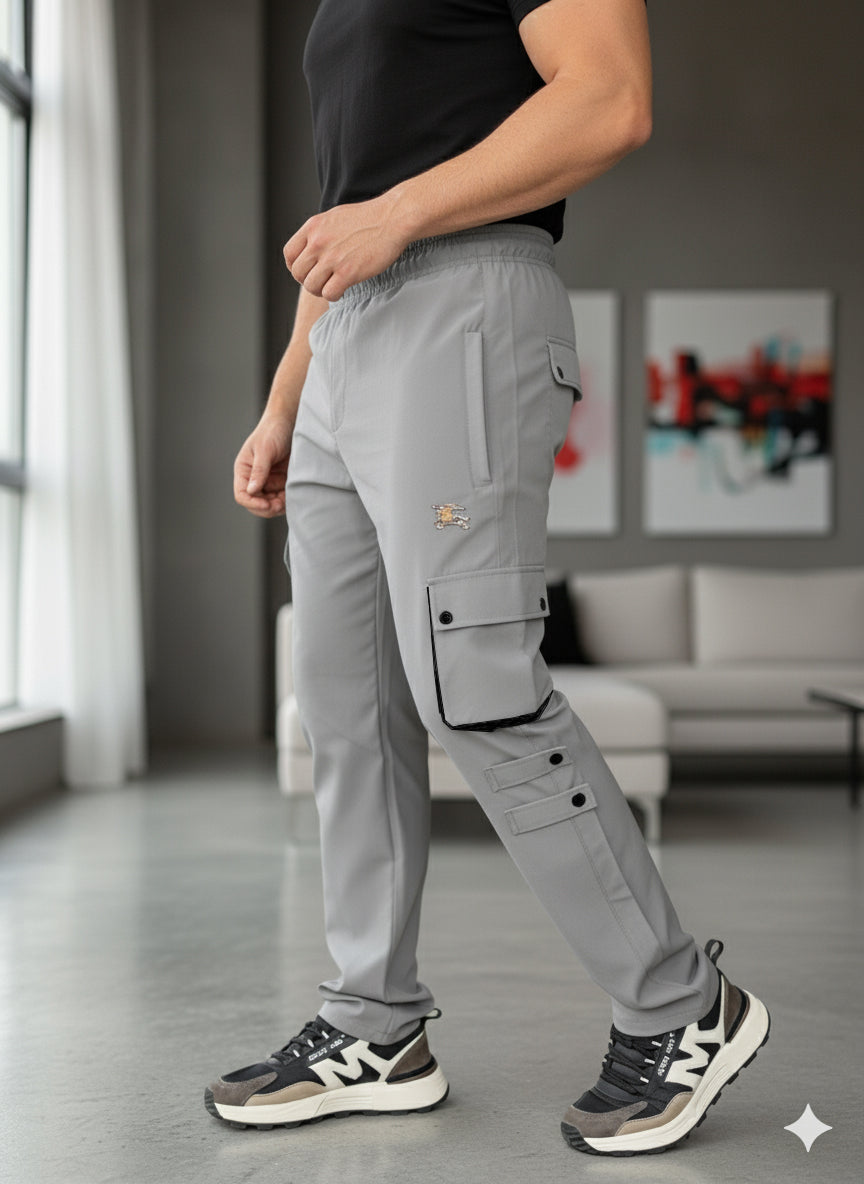 Imported Light Gray   Micro Relaxed Fit 6 Pocket Cargo