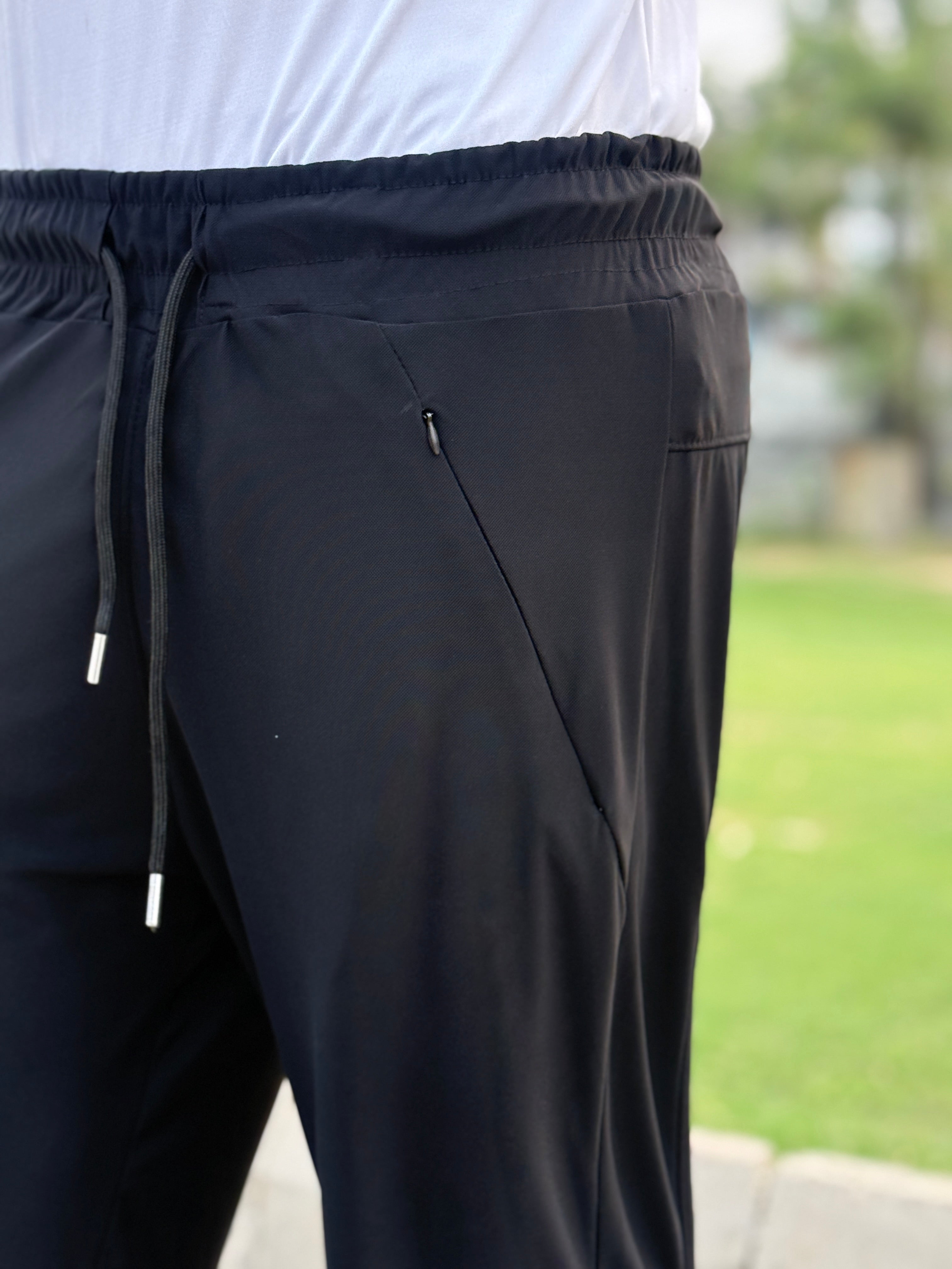 Premium Black Nike Pro Round  Men's 4 way Stretch-able Lycra Trouser