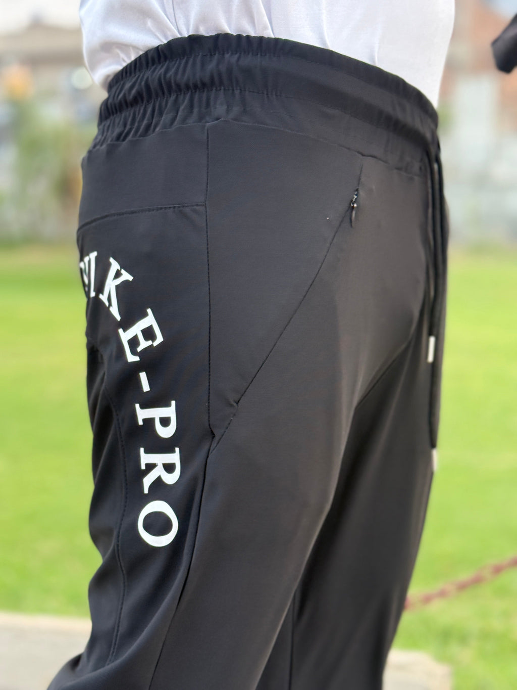 Premium Black Nike Pro Round  Men's 4 way Stretch-able Lycra Trouser