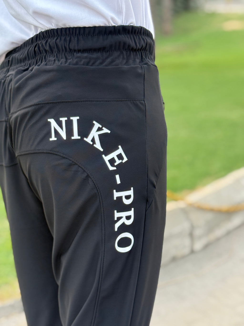 Premium Black Nike Pro Round  Men's 4 way Stretch-able Lycra Trouser