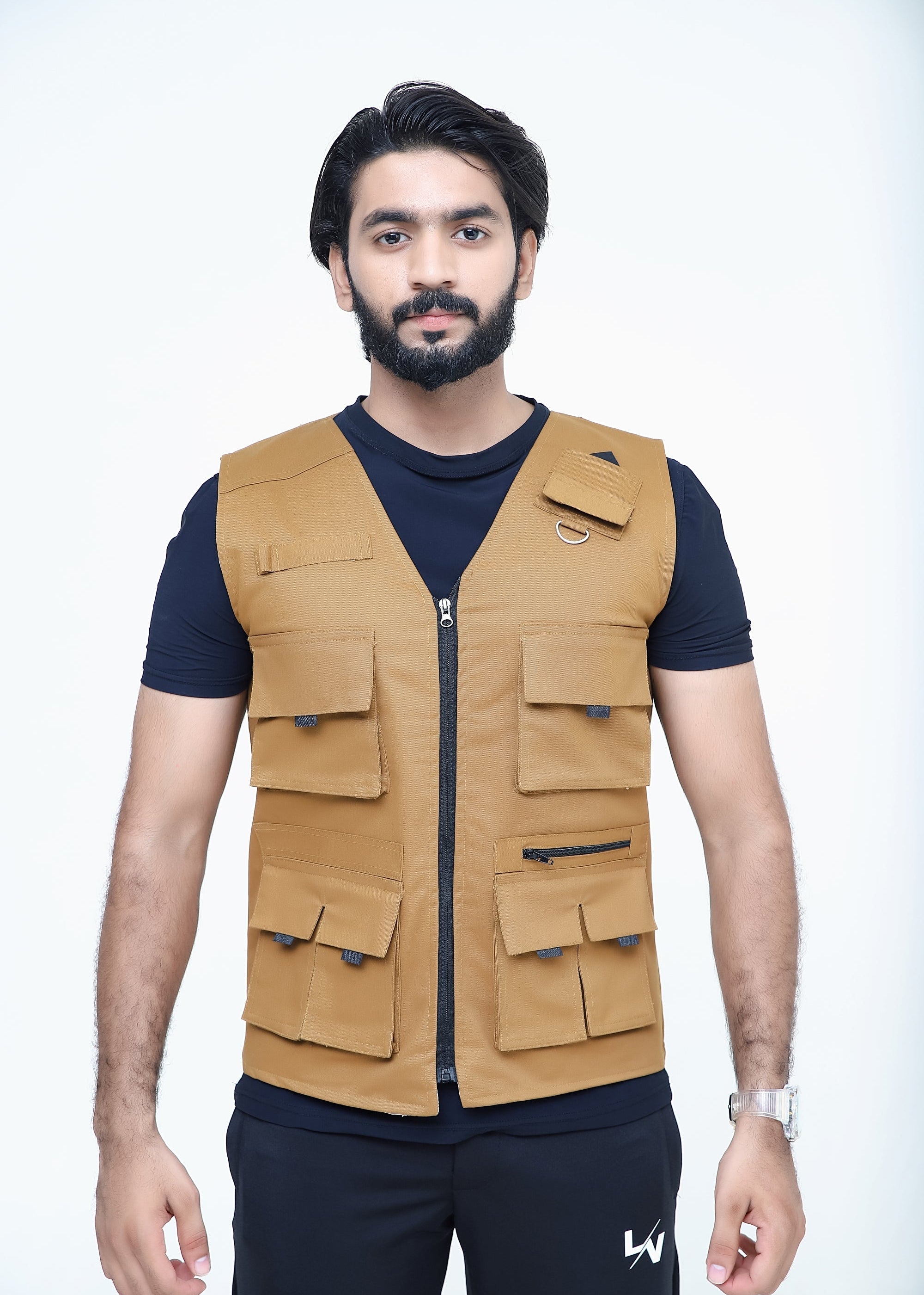 Men's Trendy Cotton Sleeveless Mustard Sidhu Jacket-LV#039