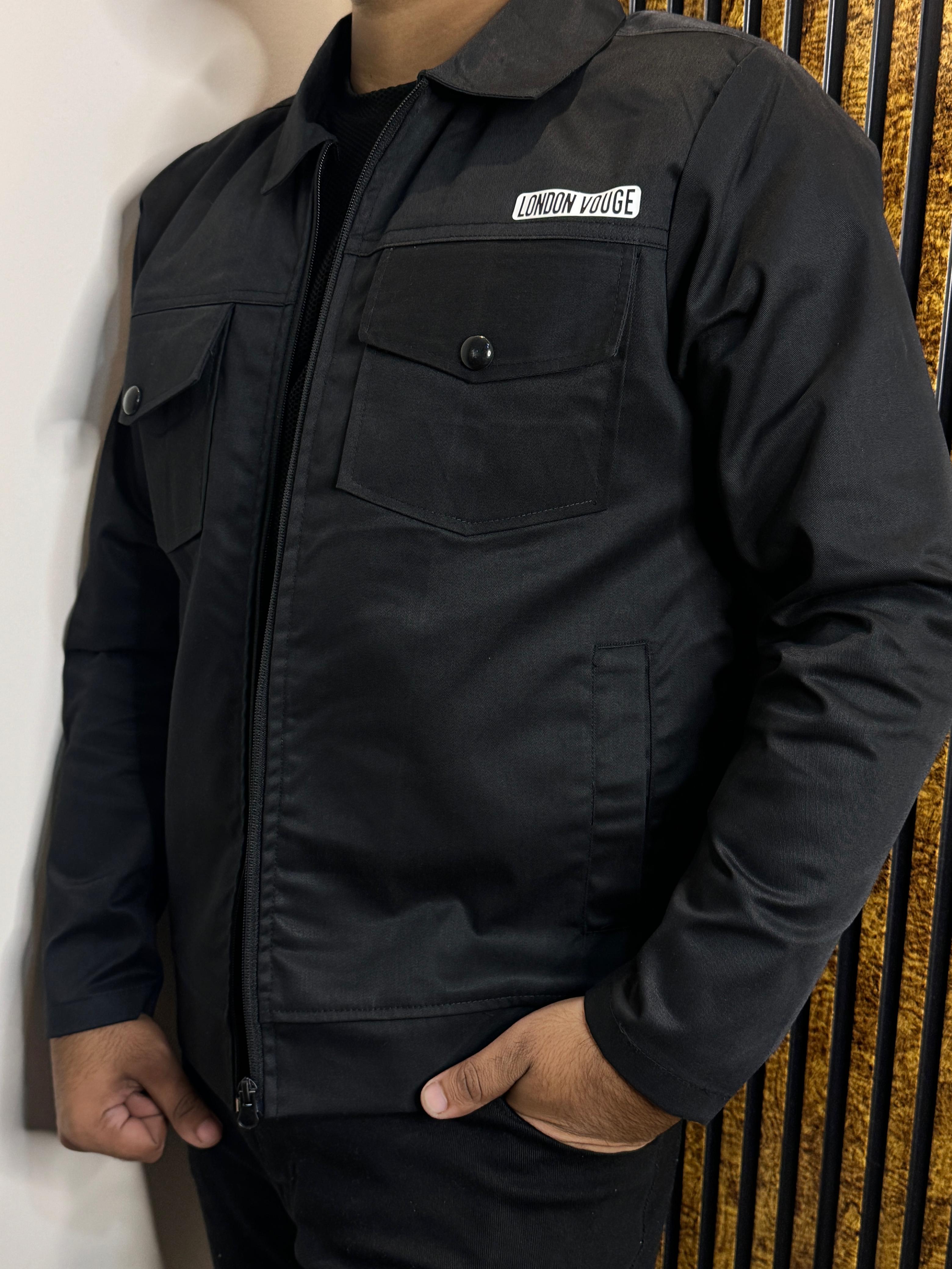 Premium Jet Black  Full Sleeves Cotton Jeans Jacket