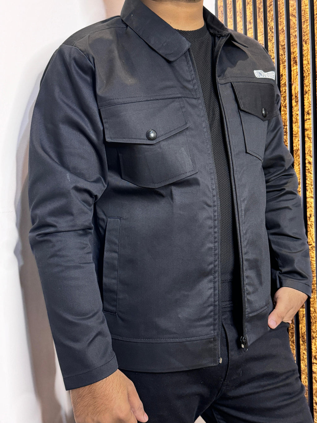 Premium Jet Black  Full Sleeves Cotton Jeans Jacket