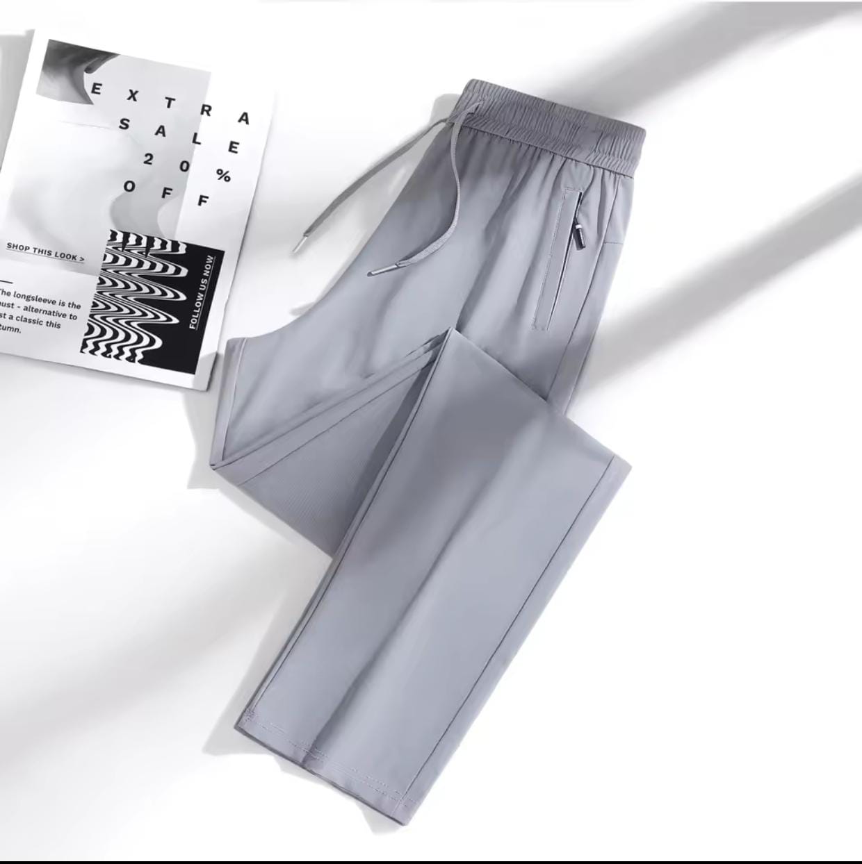 Men's premium 4 Way Lycra Light Gray Imported Trouser PT-8